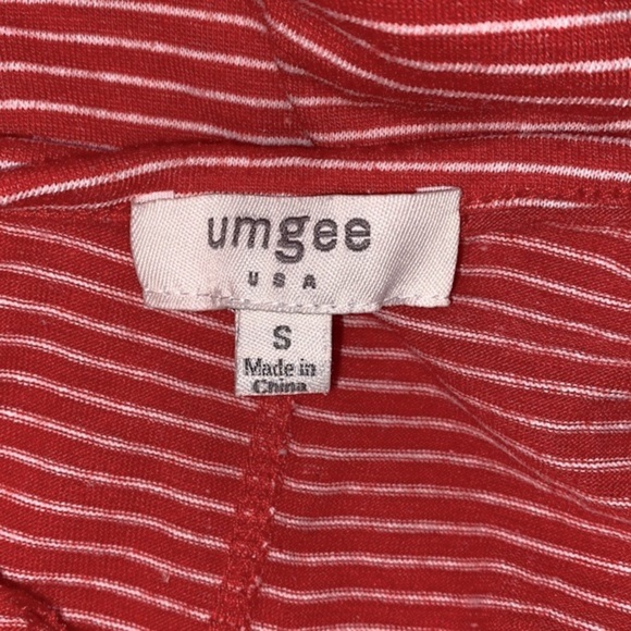 Umgee red striped top cotton blend size small - Picture 5 of 6